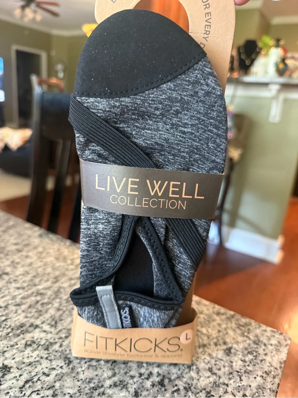 Live Well Collection Men’s No-Show Sock - Black Heather